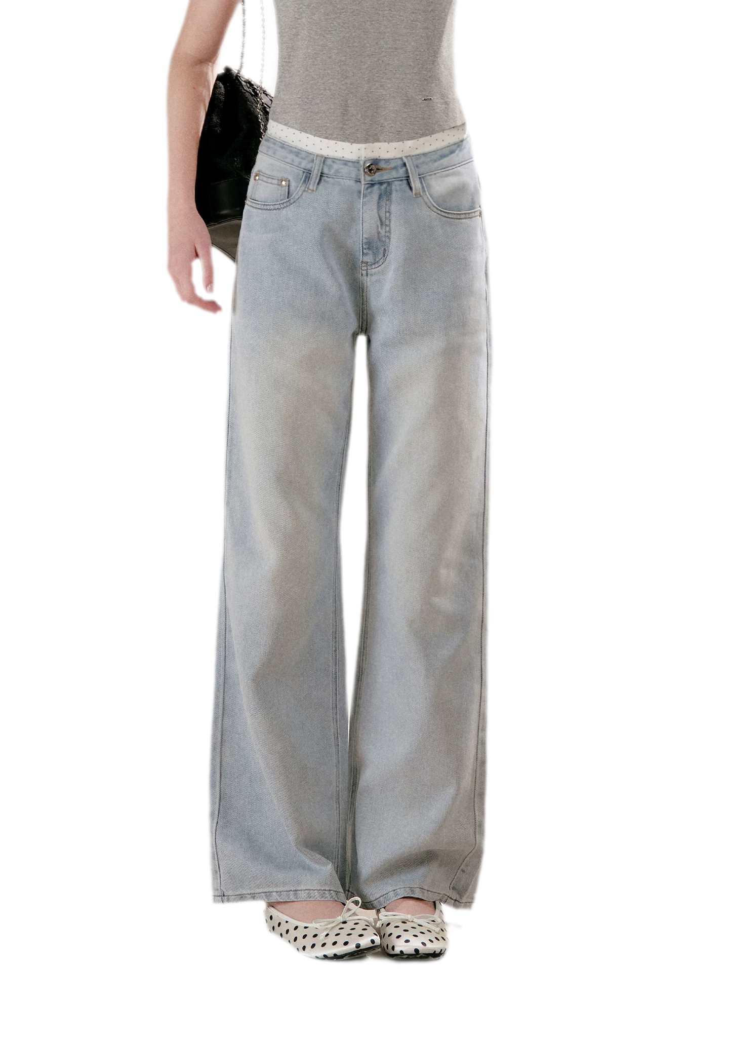 Washed Wide-Leg Jeans