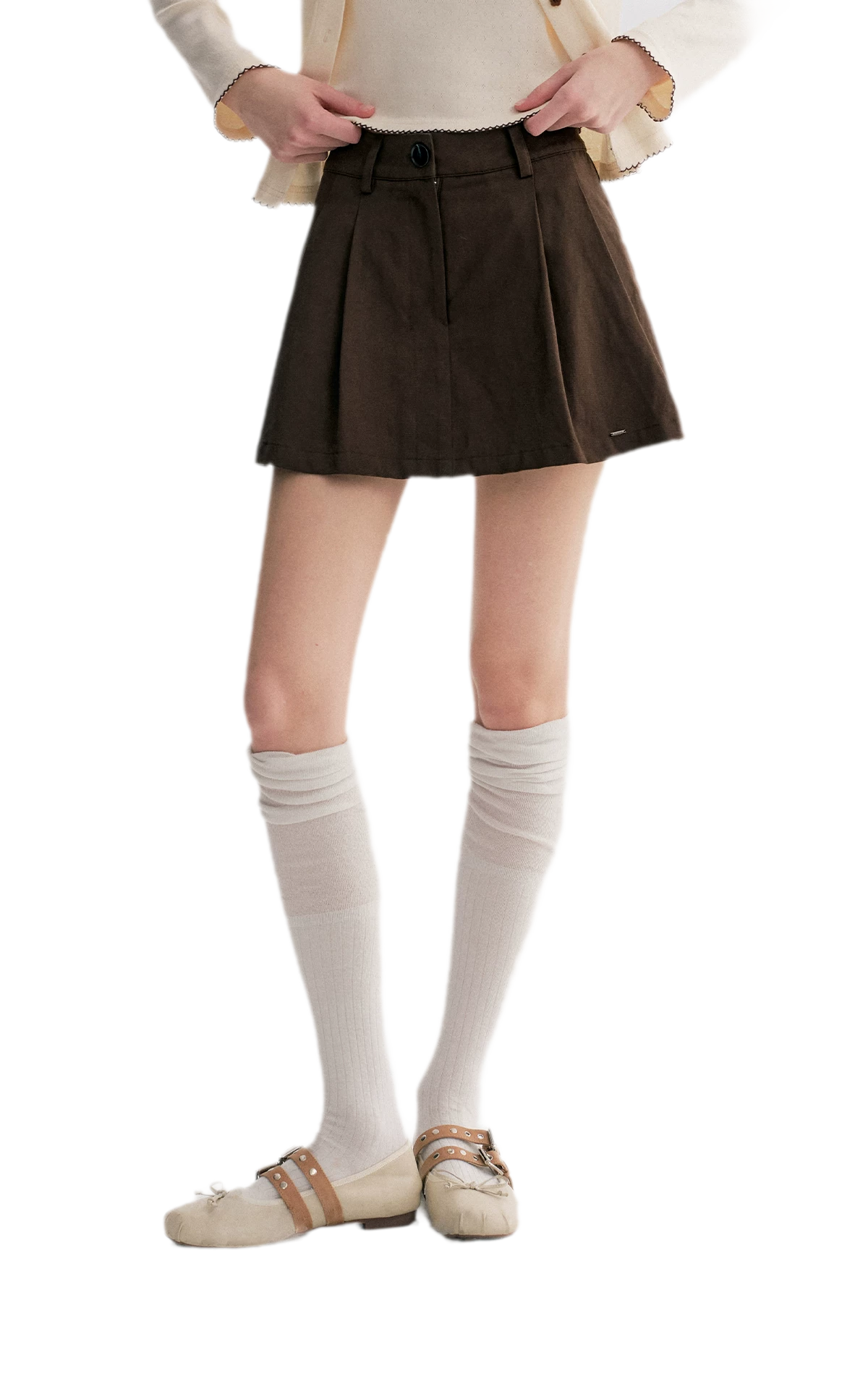 Soft Pleated A-Line Skirt