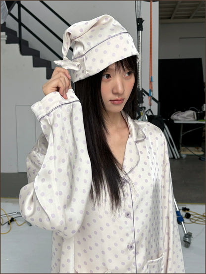 Glossy Polka Dot Pajama Set