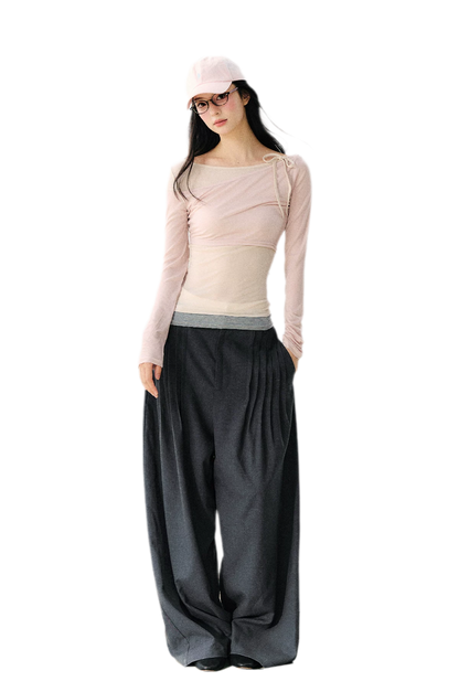 Asymmetric Tie Shoulder Tee