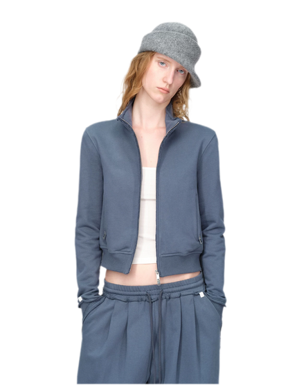 Raw-Edge Cropped Sweatshirt Set