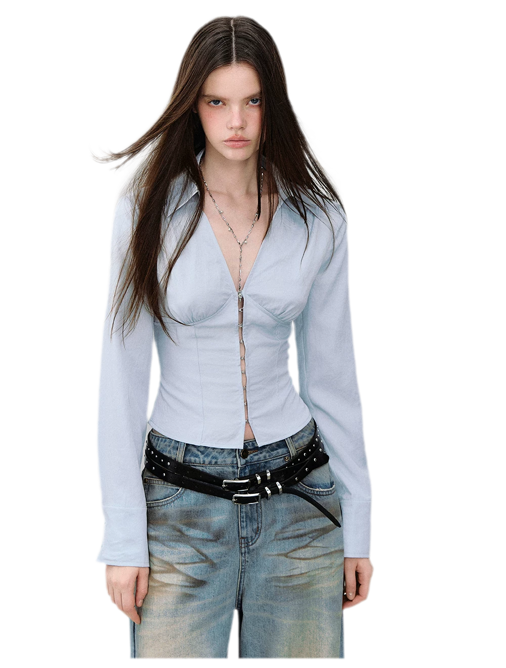 Cutout Tie Waist Shirt
