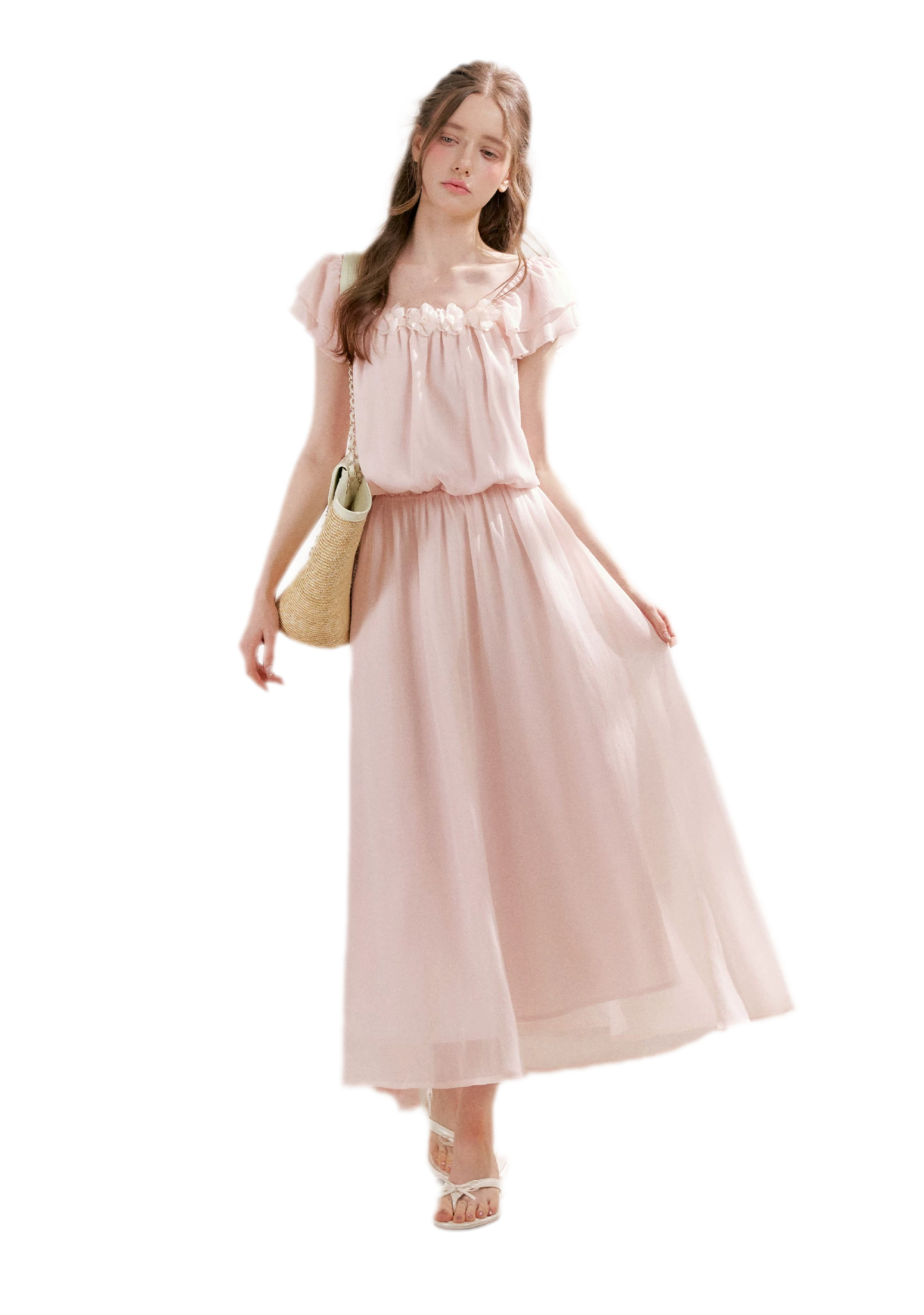 Flower Appliqué Dress