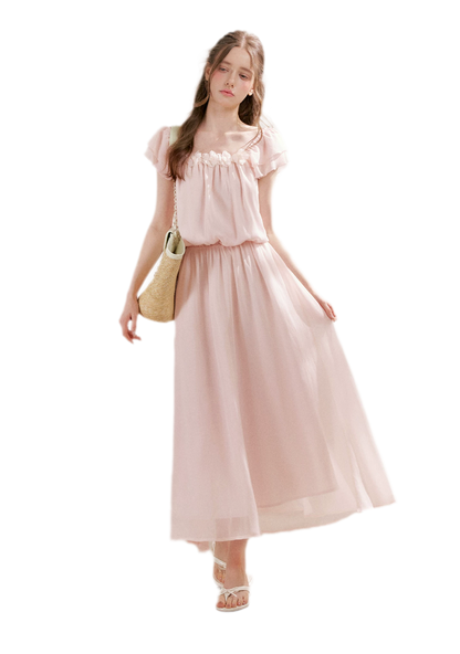 Flower Appliqué Dress