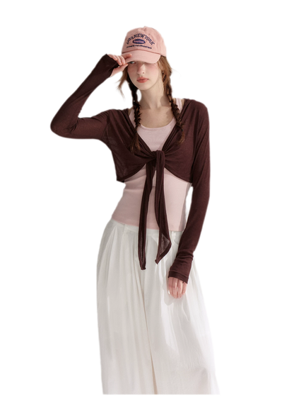 Tie Front Shrug Tank