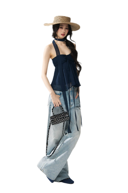 Halter Ruched Bustier Top