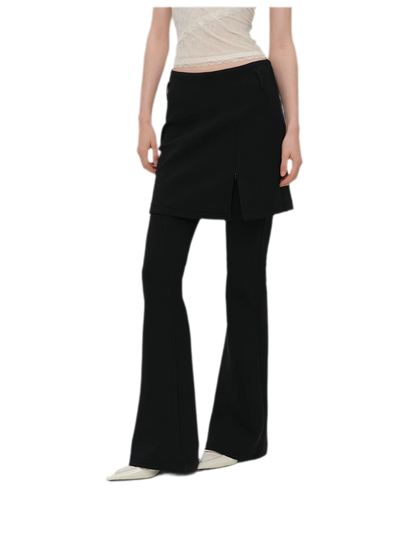 Layered Skirt Flare Pants