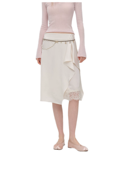 Silky Draped A-Line Skirt