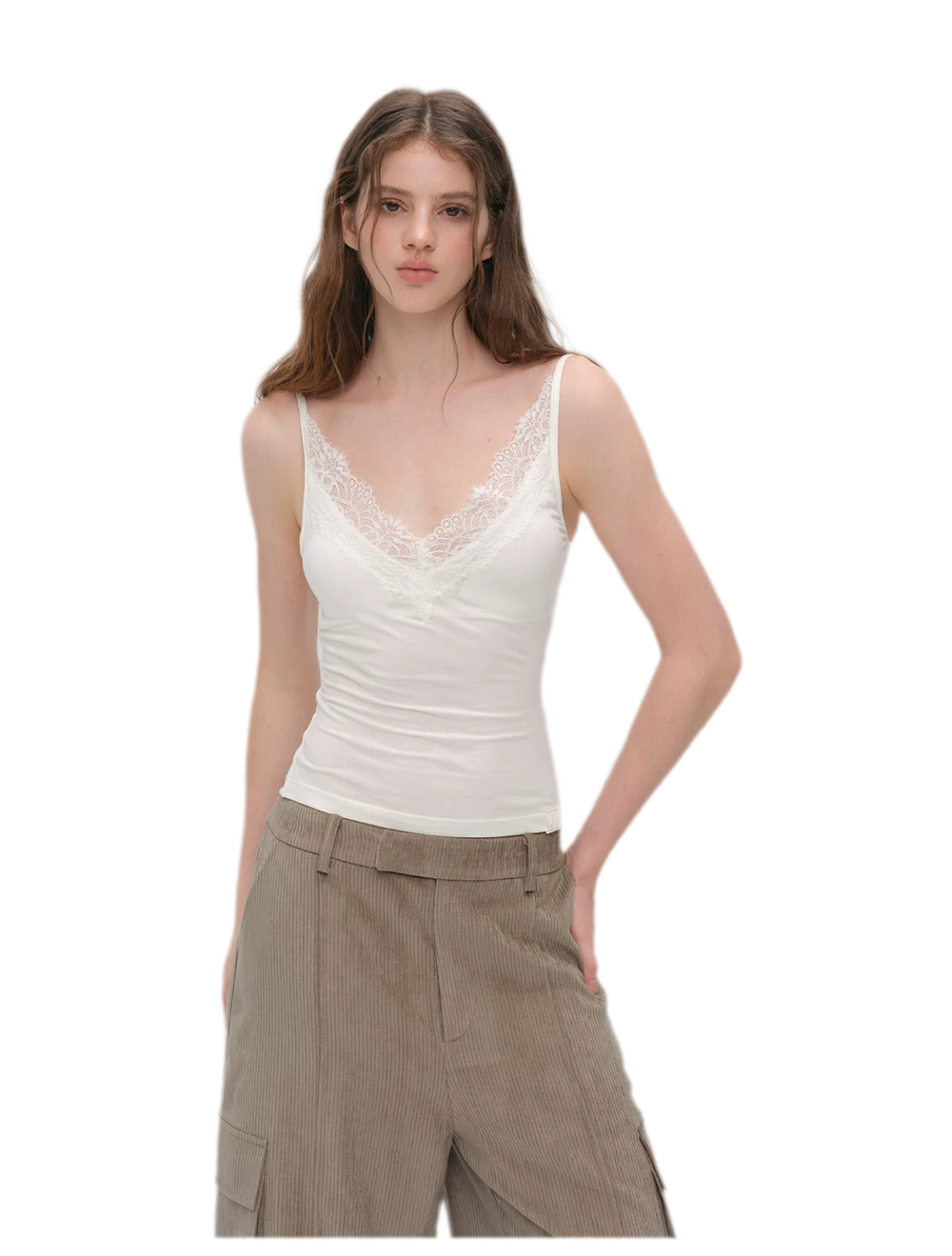 Lace Trim Built-In Bra Cami