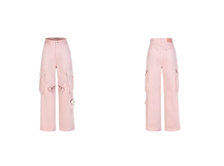 Cotton Cargo Straight Pants