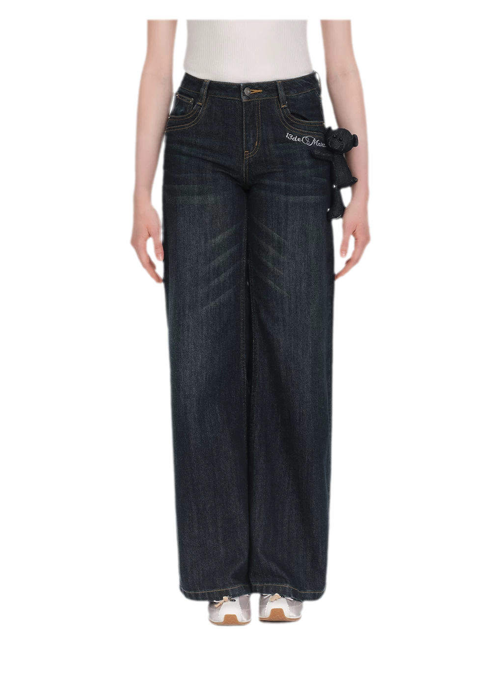 13DE MARZO Mid-Low Waist Straight Jeans – view 9