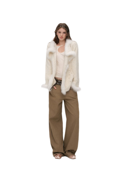 Long-Pile Fox Fur Cardigan