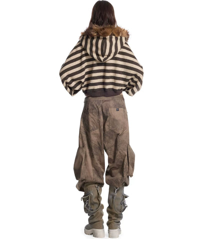 Washed Twill Wide-Leg Pants