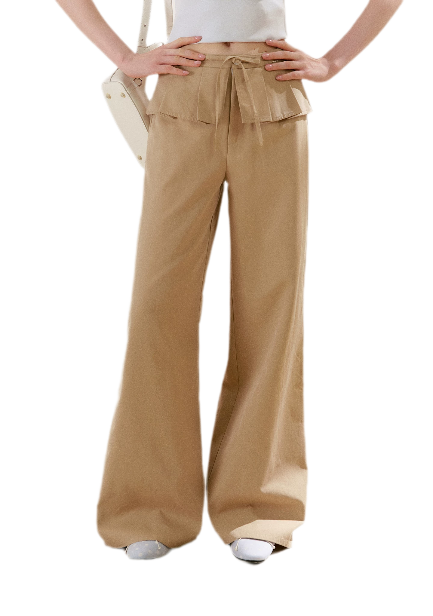 Pleated Wide-Leg Pants