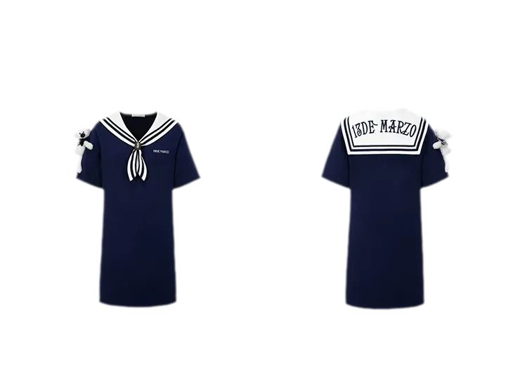 Sailor Collar T-Shirt Dress