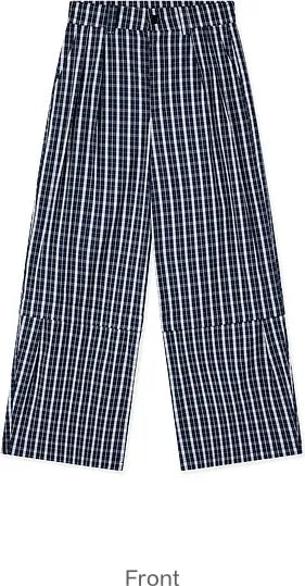 Detachable Check Straight-Leg Trousers