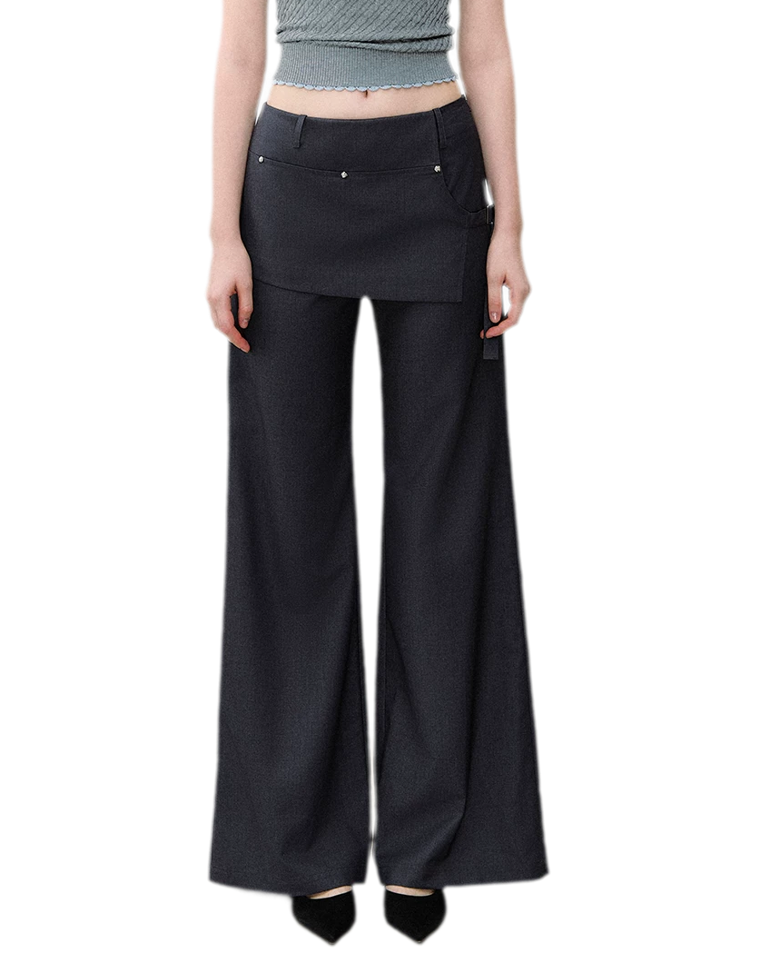 Riveted Wide-Leg Pants