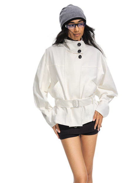 Jacke mit Flockstruktur, verkürzt