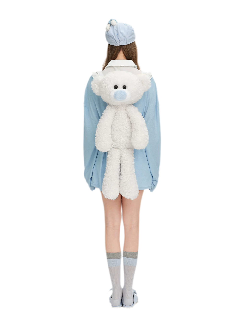 Floral Plush Bear Backpack