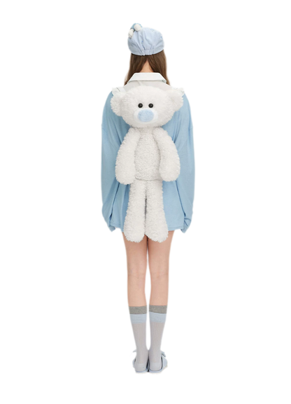 Floral Plush Bear Backpack