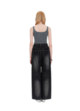 13DE MARZO Bear Appliqué Wide Jeans – view 8