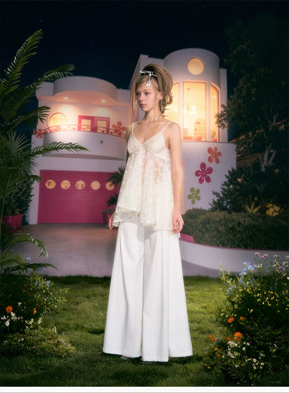 Embroidered Lace Cami Top