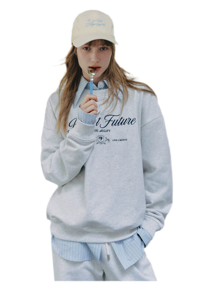 Embroidered Graphic Crewneck Sweatshirt