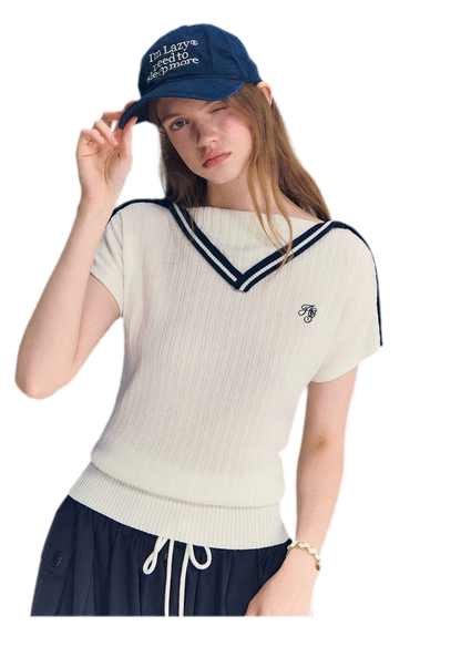Contrast Trim Knit Top