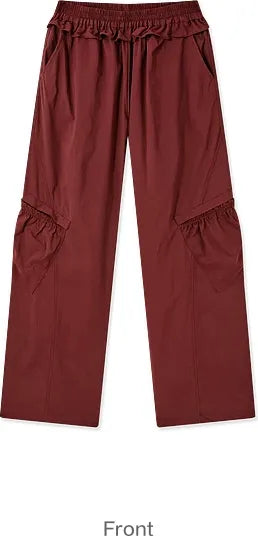 Quick-Dry Ruffle Wide-Leg Pants