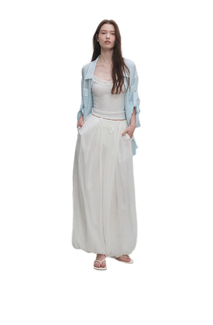 Pleated Balloon-Leg Tencel Trousers