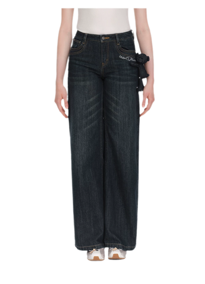 Mid-Low Waist Straight Jeans