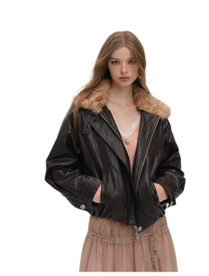 Metallic Leopard Collar Jacket