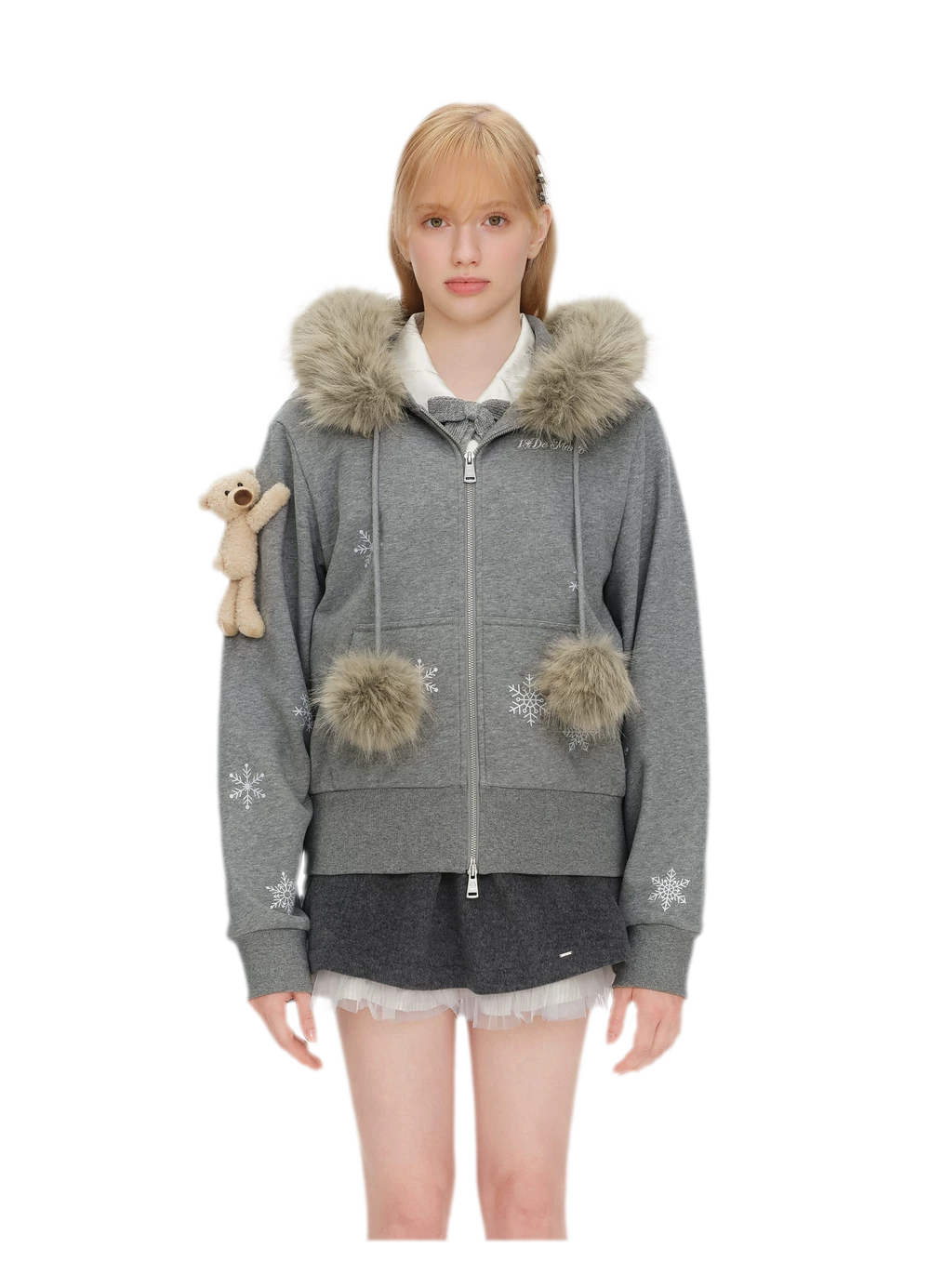 Gradient Snowflake Zip Hoodie