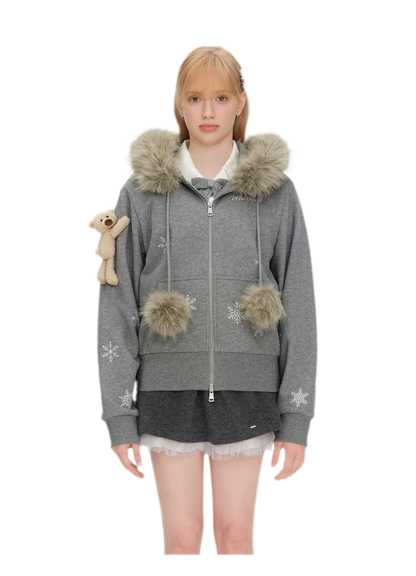 Gradient Snowflake Zip Hoodie