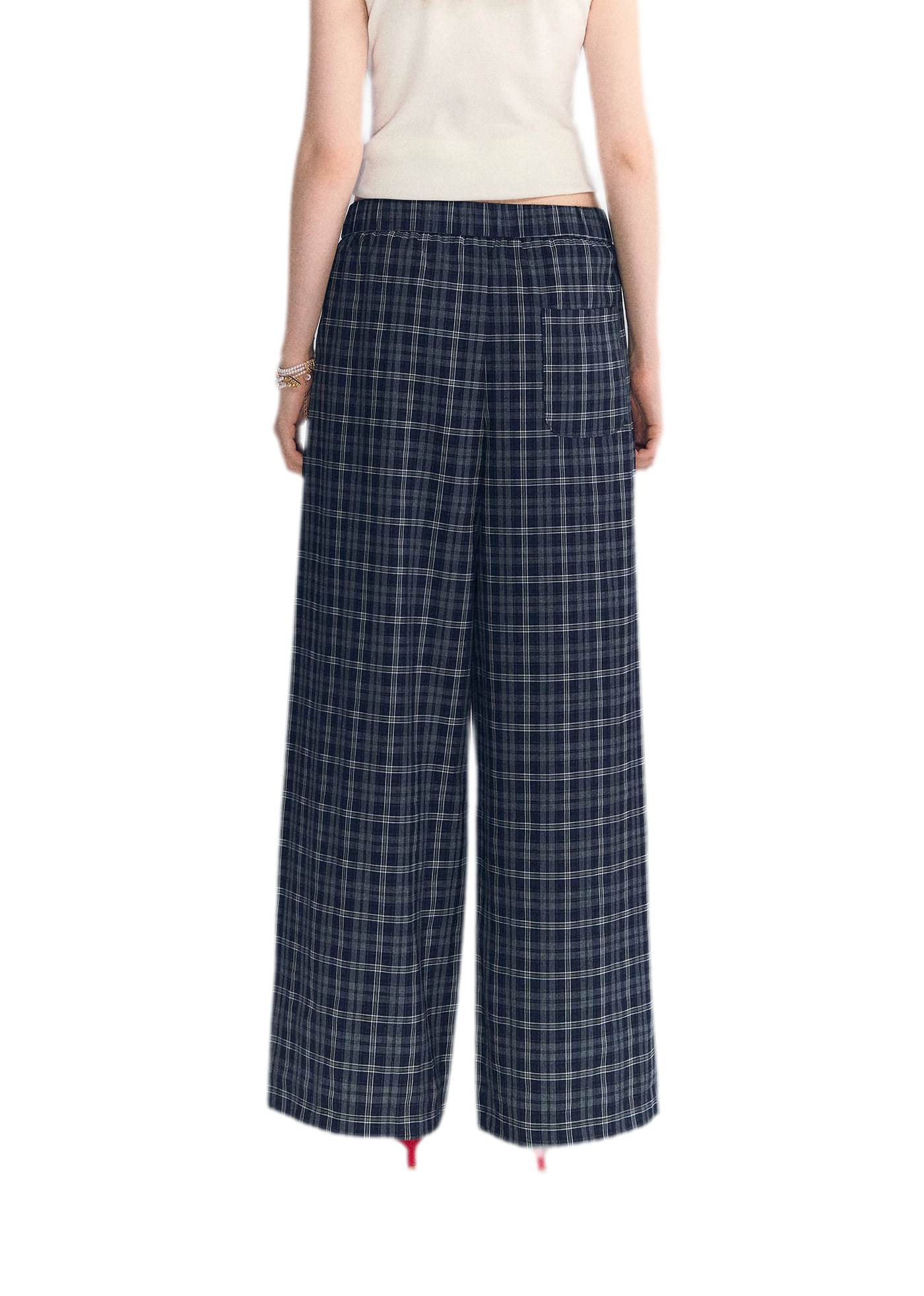 Plaid Wide-Leg Pants