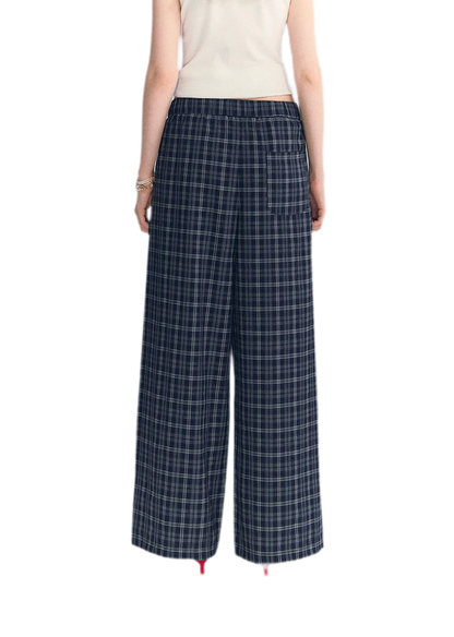 Plaid Wide-Leg Pants