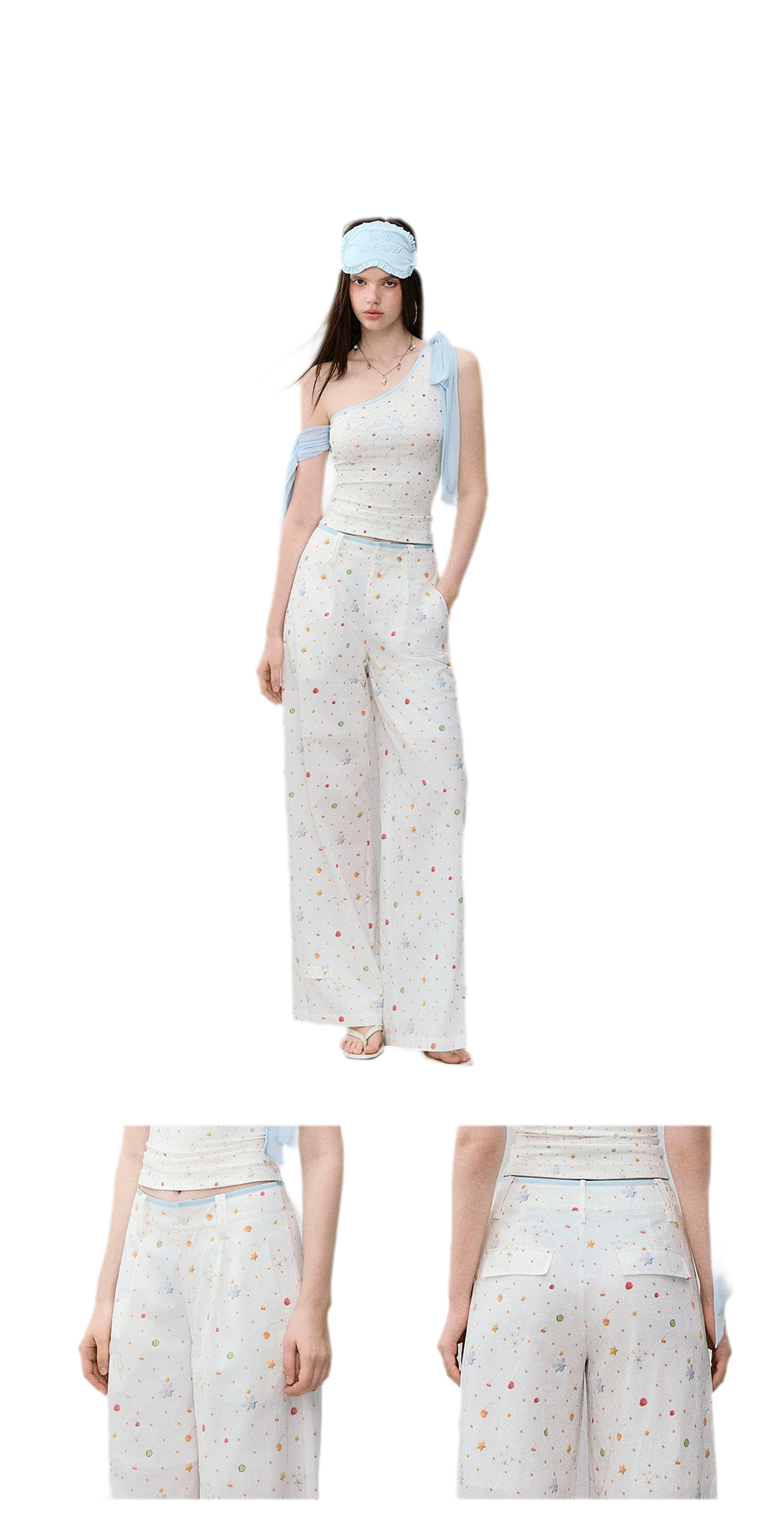 Printed Wide-Leg Pants