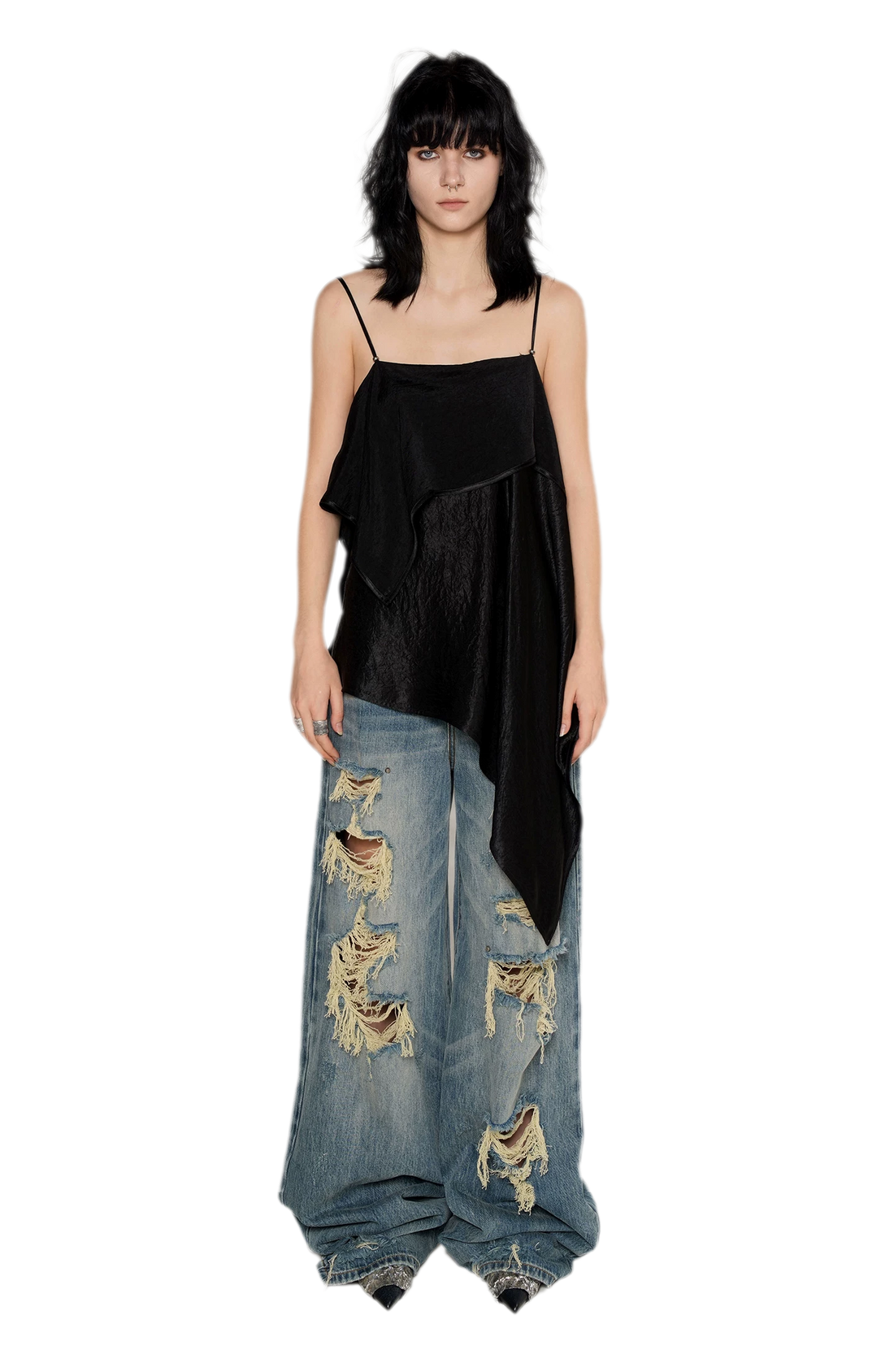 Acetate Asymmetric Camisole Top