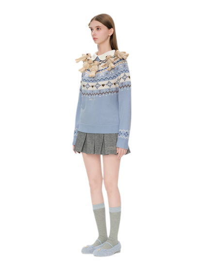 Fair Isle Bear Jacquard Sweater