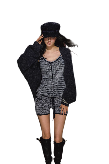 Gestreiftes Woll-Jumpsuit-Set