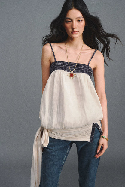 Island Silk Tweed Peplum Camisole
