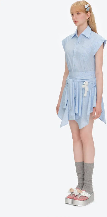Deconstructed Shirt Dress Two-Piece Set
