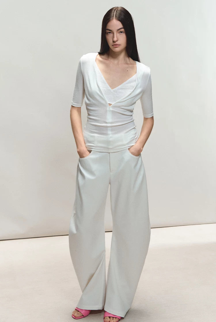 Relaxed Fit Sculpted Wide-Leg Pants