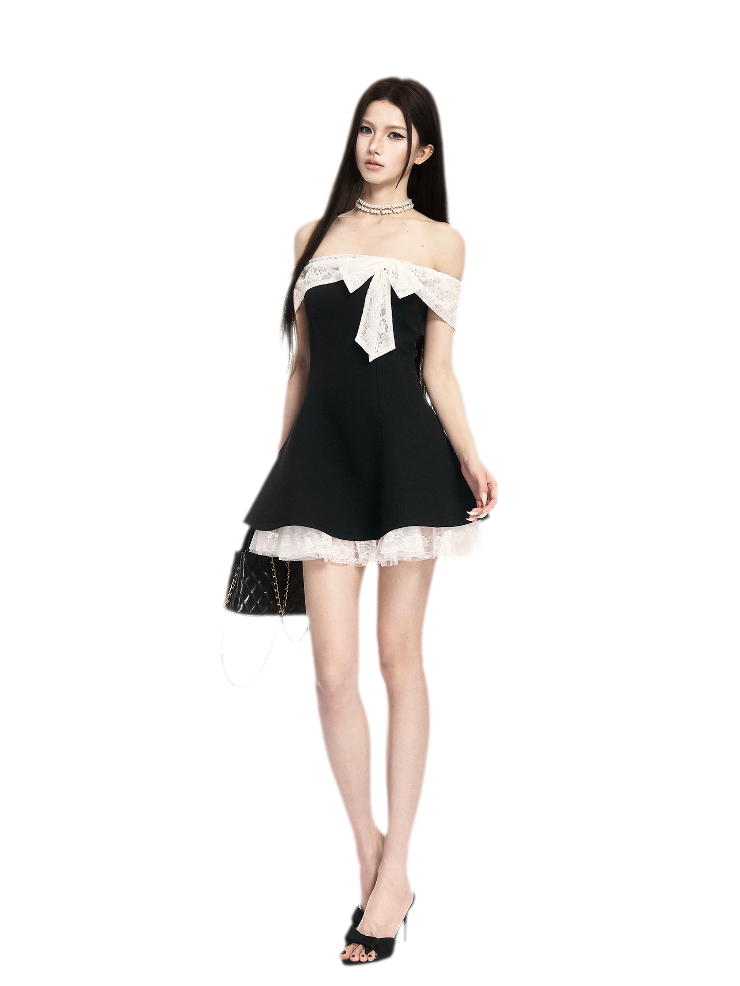 Black White Lace Dress