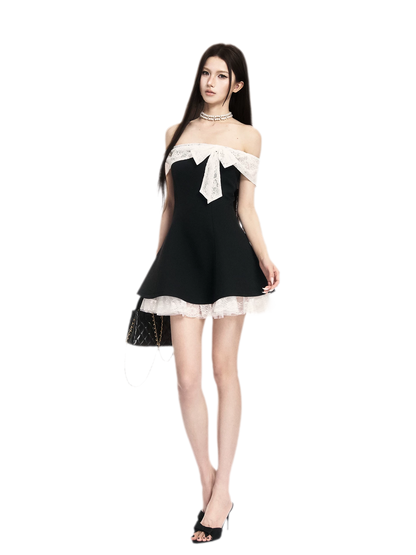 Black White Lace Dress
