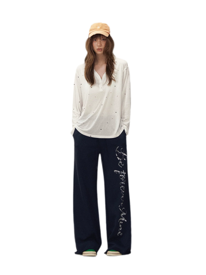 Wide-Leg Graphic Pants
