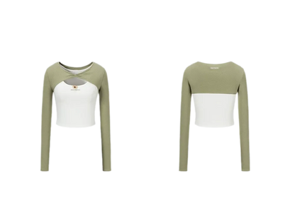 Knit Lace-Up Two-Piece Tee