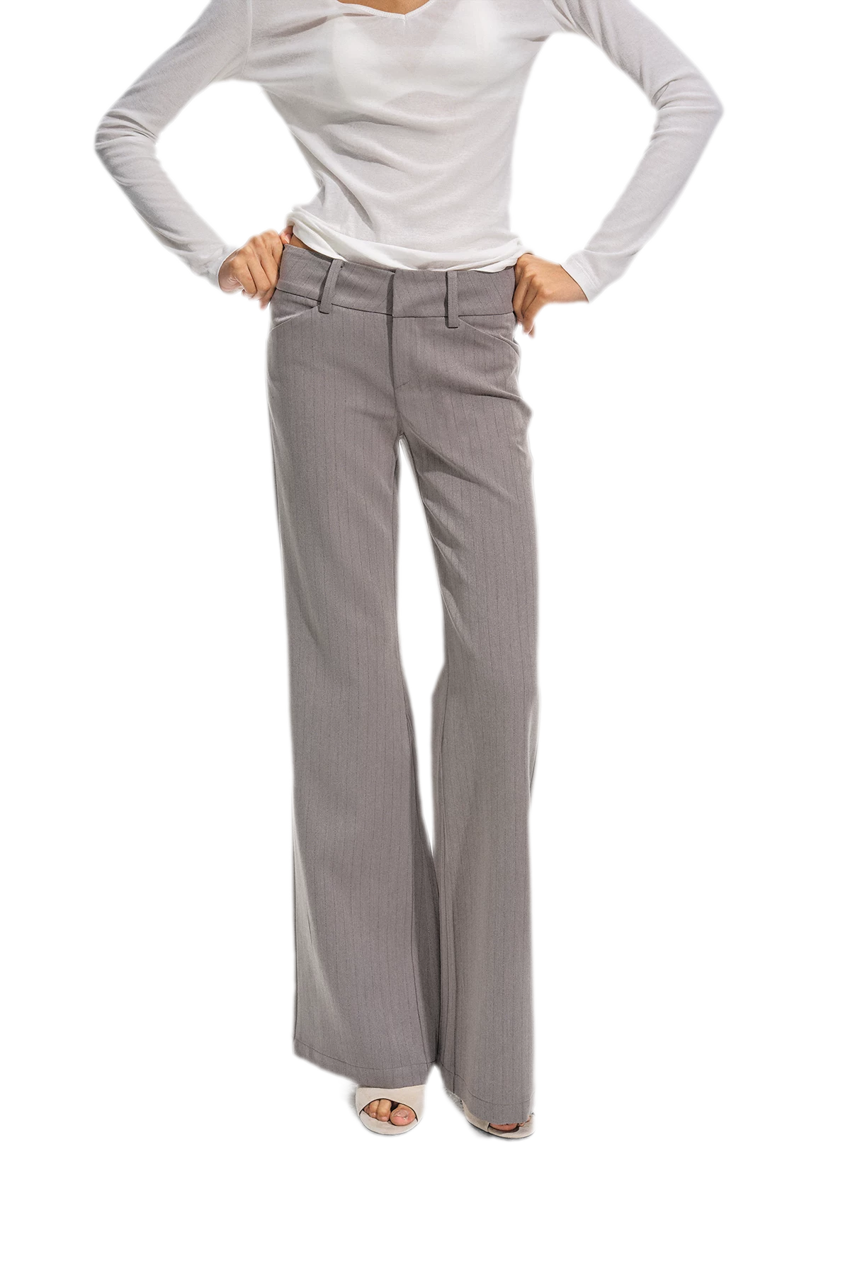 Uitlopende broek met accordeonplooien