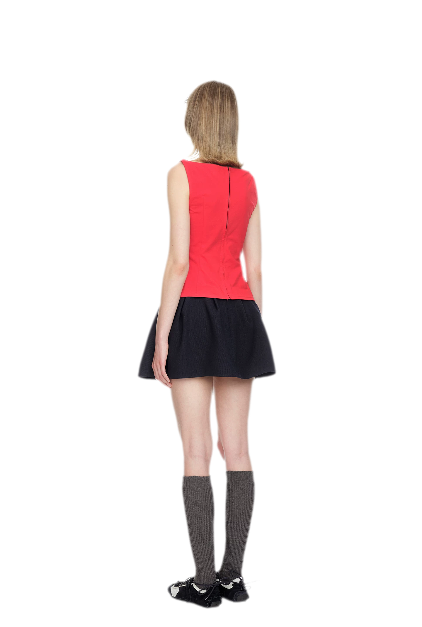 Ruffle Trim Fitted Top