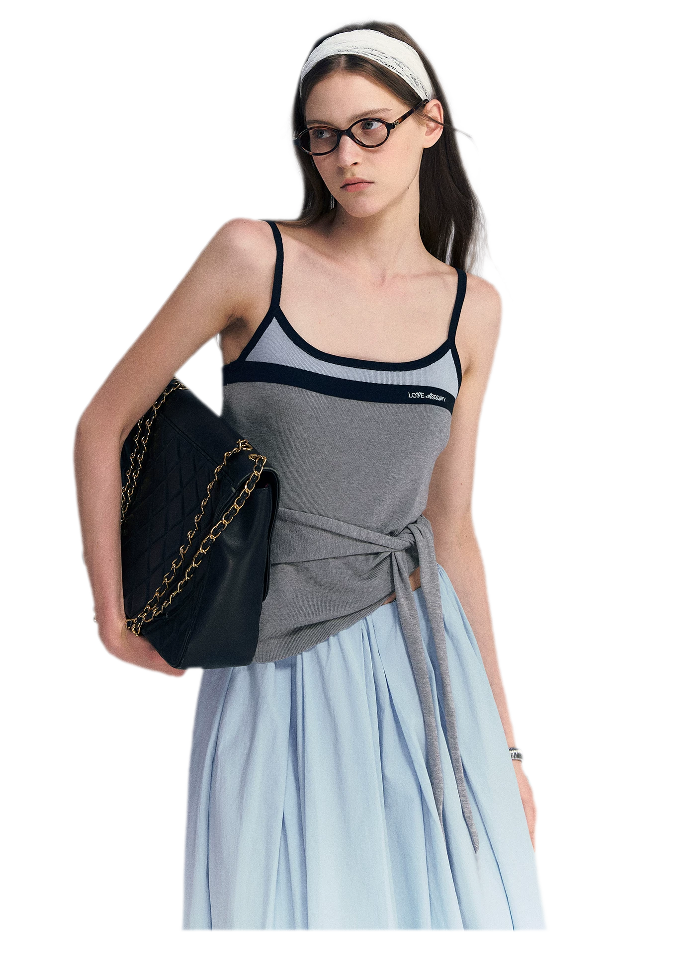 Lyocell Contrast Tie Cami